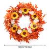 Harvest Wreath With Pumpkins Berries Vine Circle Halloween Thanksgiving Door Decor