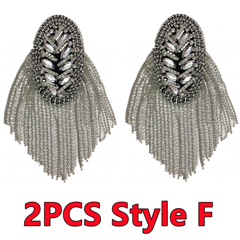 1PC/2PCS Fashion Handmade Shoulder Jewelry Tassel Rhinestones Epaulettes Cloth Accessories Brooch Epaulet Shoulder Brooches Gift