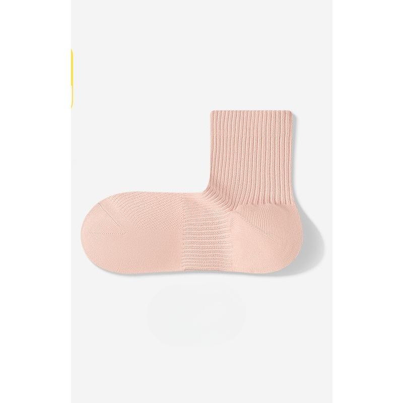 Spring and Summer Pure Cotton Mid-calf Socks for Women, Mesh Breathable, Thin, Antibacterial and Deodorizing Sports Cotton Socks