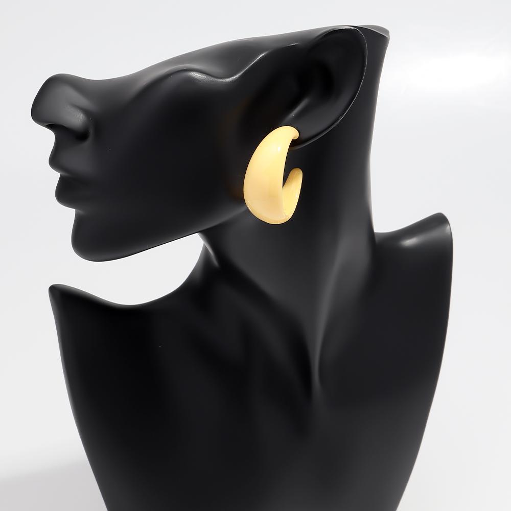 Korean Fashion 5Pair Geometric Acrylic Earrings for Women Retro Colorful Resin Circle Wate Drop Hoops Jewelry Set Birthday Gifts