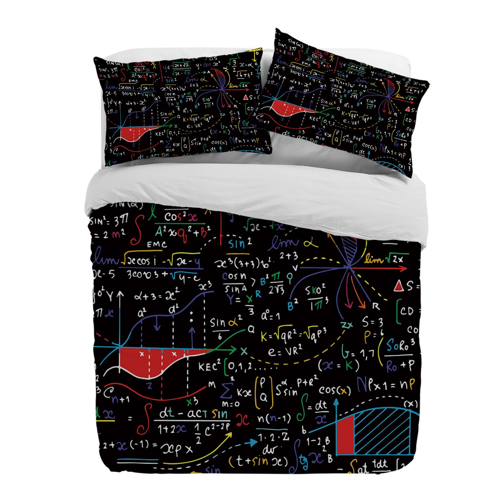 

Mathematics Formula Chart Duvet Cover With Pillow Case Custom 3pcs Bedding Set Quilt Cover Double Bed Home Textile EU single(135x200cm)