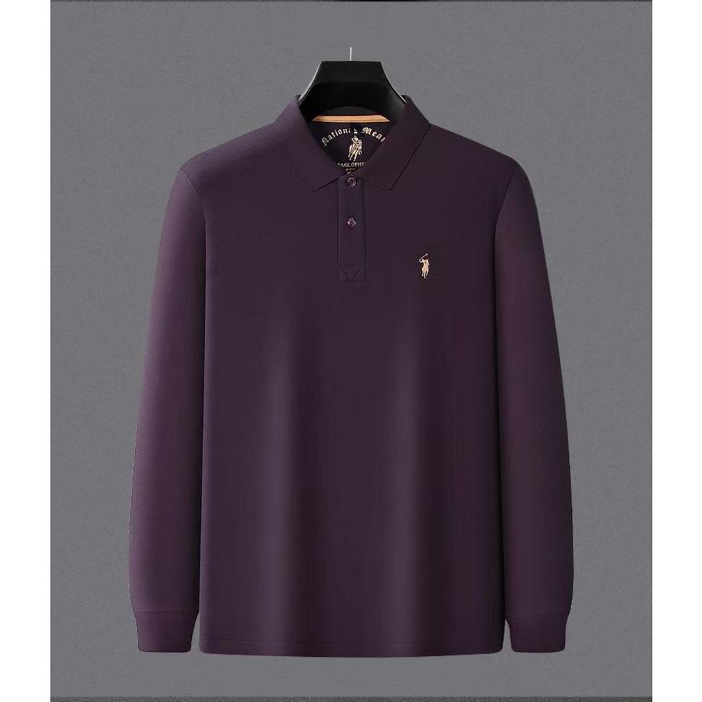 STORN 100% Reine Baumwolle Herbst und Winter Herrenmode Sportmarke Besticktes Pony Langarm POLO-Shirt Business Casual T-Shirt