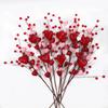 1pcs Artificial Red&Pink Heart Berry Stems, Handcrafted DIY Floral Picks, Valentine'S Day,Vase, Tabletop,Home,Party Decorations