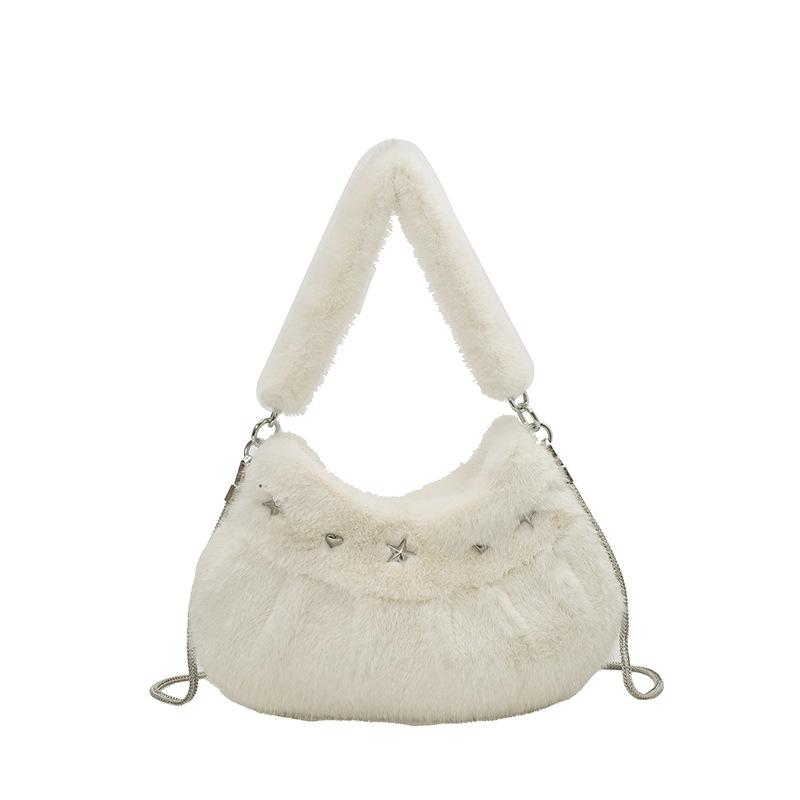 Bag New Fashion Xiaoxiangfeng Cute Plush Daily Commuter Women's Underarm Bag One Shoulder Crossbody Bag