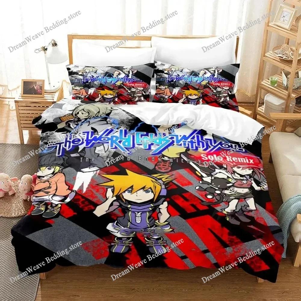 Neku Sakuraba The World Ends with You Bedding Set Duvet Cover Set Quilt Cover Pillowcase Comforter King Queen Size Boys Adult741
