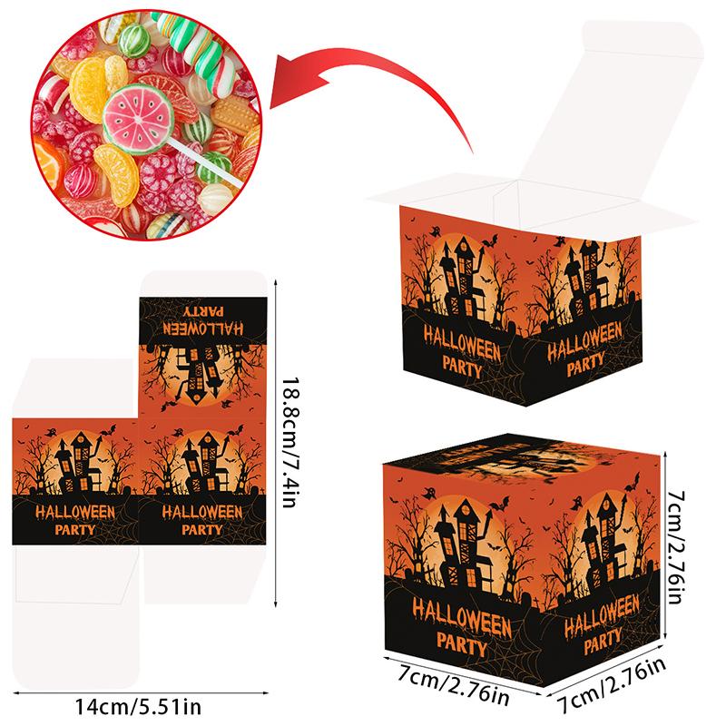6/12/18PCS Halloween Candy Box Pumpkin Ghost Packing Box for Snack Cookie Trick Or Treat Kids Gift Halloween Gifts Decoration