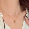 Vintage Medieval Gold With Diamonds Zircon Small Water Droplets Almond Necklace Women'S Retro Temperament Teardrop Collarbone Chain