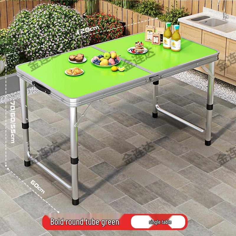 Portable Aluminum Folding Table for Outdoor Dining and Market Stalls - Adjustable and Compact
