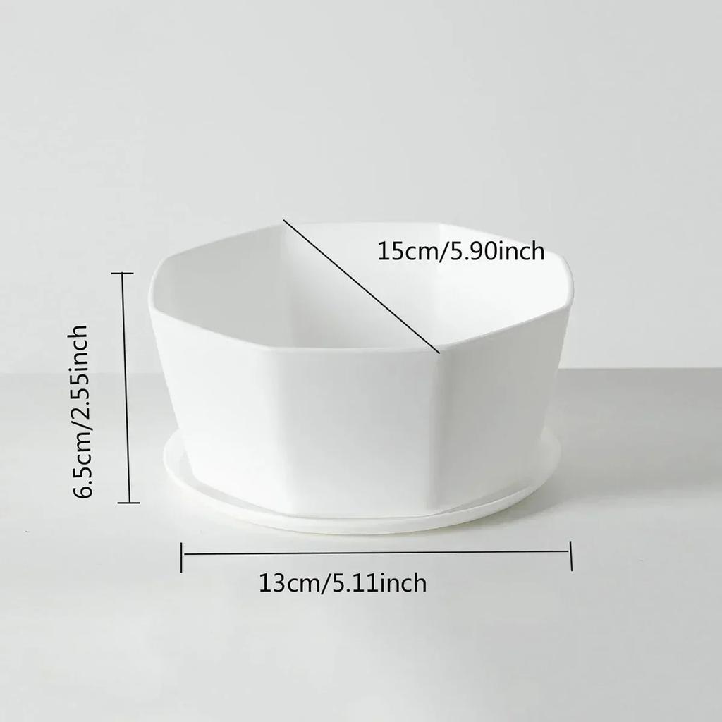 1pc-Simple Flower Pot Set Planter Succulent Plants Large Opening Bottom Tray Indoor Flowerpot Household Durable Holder