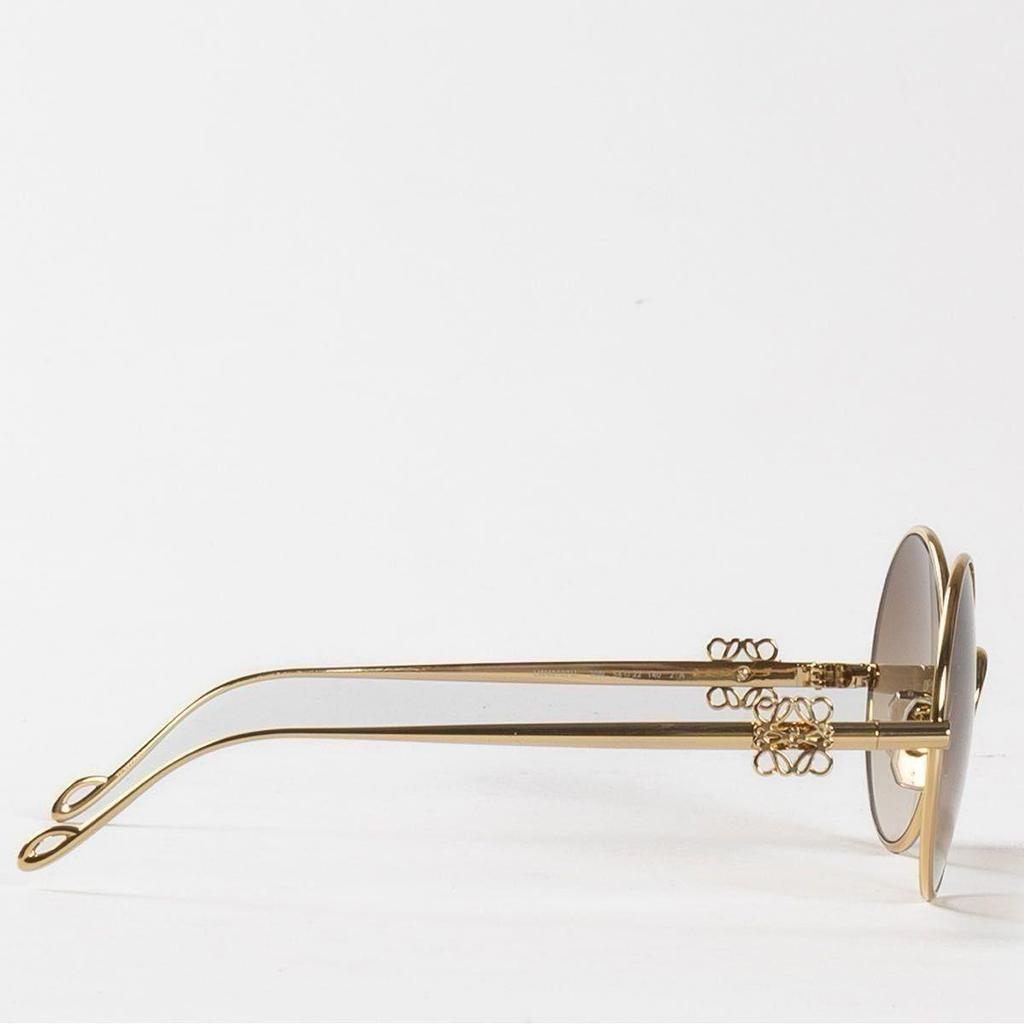 Used [Official Purchase] Loewe Gold Anagram Round Sunglasses Gold Anagram Round Sunglasses Brown