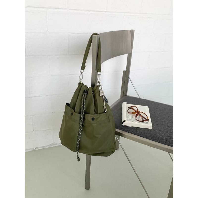 Neuer Kordelzug-Bucket-Bag Damen Crossbody Nylon Tragetasche Großes Fassungsvermögen Damen Lazy Wind Lässige Schultertasche Damen