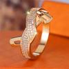 Vintage Gold Color Female Luxury White Zircon Stone Wedding Jewelry Promise Love Engagement Rings For Women