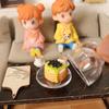 1/12 Dollhouse Simulation Coffee Cake Dessert Set Dollhouse Mini Kitchen Tray Tableware Accessories Dolls House Decoration