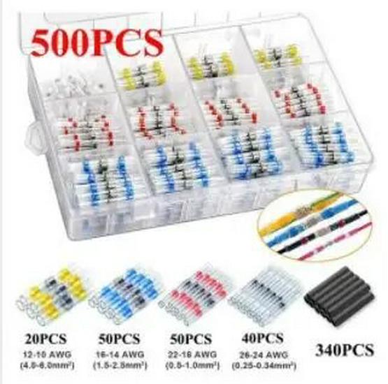 Heat Shrink Solder Ring Wire Connectors: 320-860 pcs Butt Splice Kit