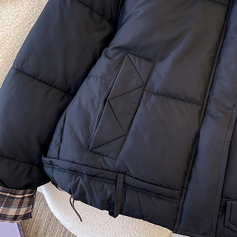 Modische Winterjacken Damen Kurze Parkas Stehkragen Dick Warm Lässig Damenmäntel