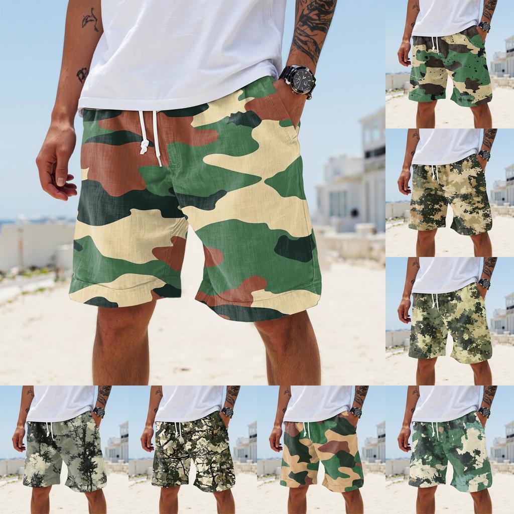 Pánské letní velké ležérní volné sportovní kalhoty plážové šortky