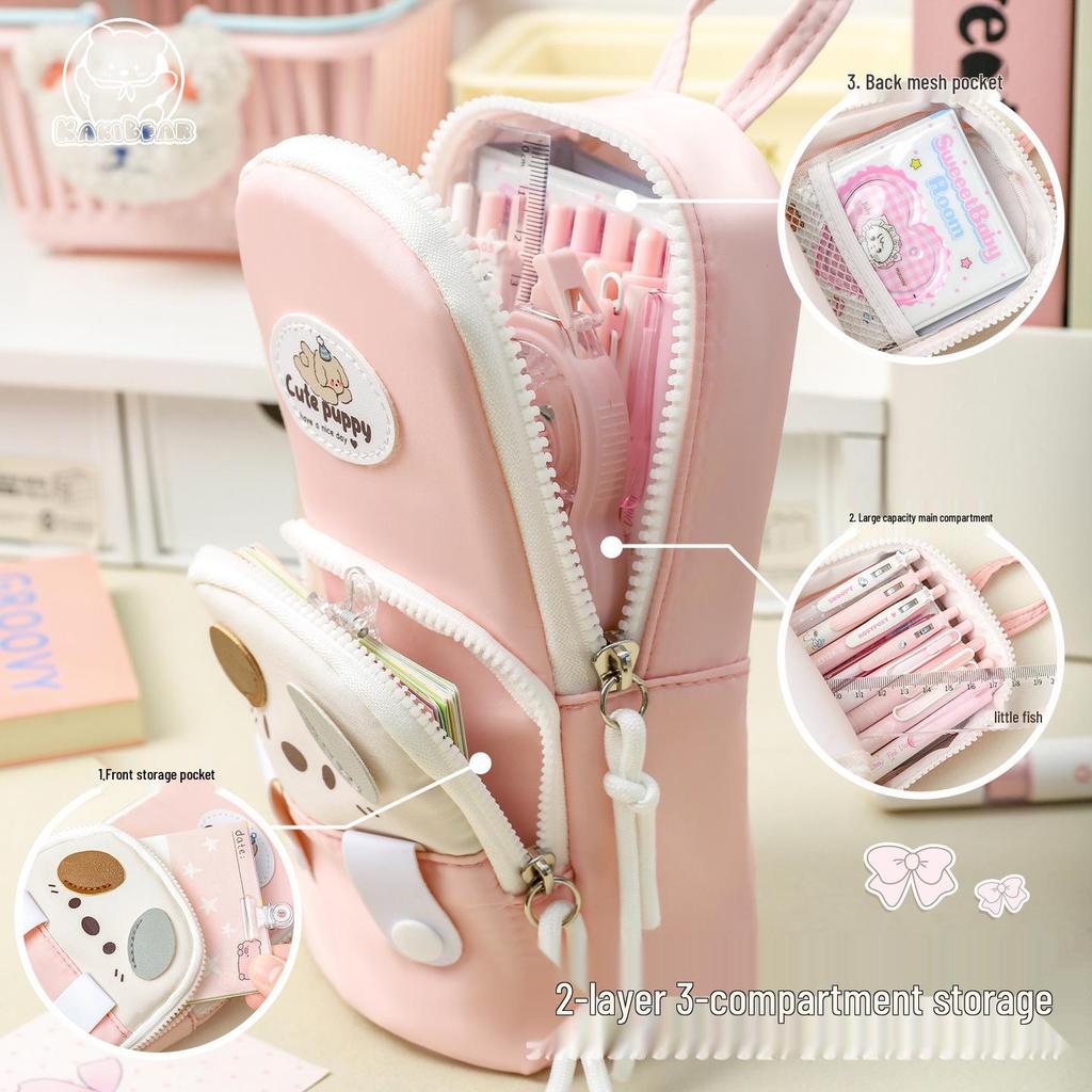 Cute Cartoon Handbag Pencil Case for Students - Stylish, High-Capacity Stationery Box