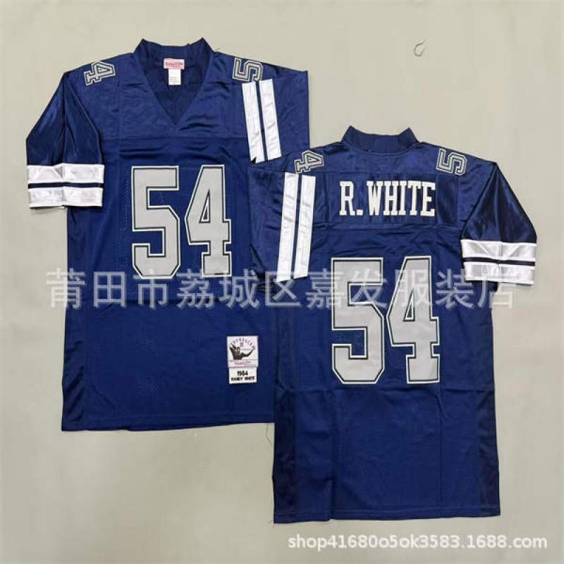 Camiseta de Fútbol Retro NFL Dallas Cowboys para Hombre de Algodón Bordada Camisa Deportiva del Equipo Ropa para Aficionados