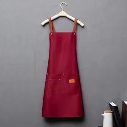 Kitchen Apron Waterproof Cross Adjustable Webbing Restaurant Bar Barbershop Work Apron