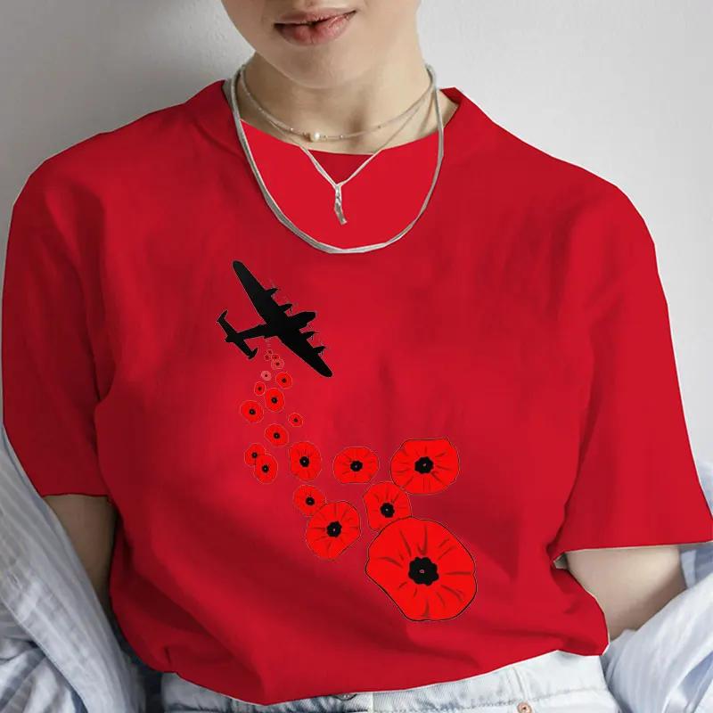 Fashion Red Poppy Flower Unisex T Shirt Funny Tops Tee Female Short Sleeve Tshirt Harajuku Tee Shirts Female Tee Girls Tshirts