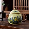Ru kiln yellow exquisite teapot cover bowl single pot high-end tea brewer household ceramic teapot tea set Xishi pot series