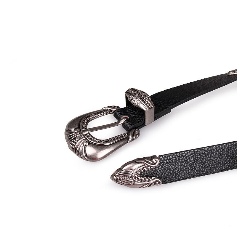 Women's Lychee Pattern Retro Three-piece Set Accessories Belt Fashionable and Versatile and Elegant Women's Belt