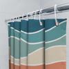 Modern Bathroom Decor: Wavy Pattern Shower Curtain Set In Soft Pastel Colors For Bathtub