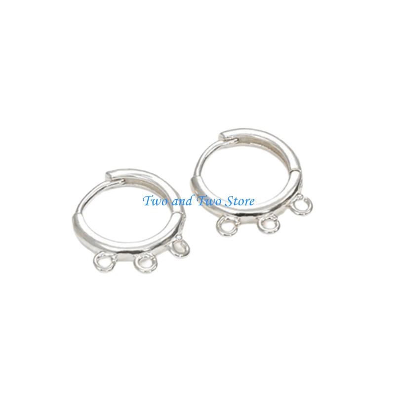 HX6F Multi Tiered Hoop Earrings Electroplated Copper Sturdy Wear Gold Silver 1 circle серебряный