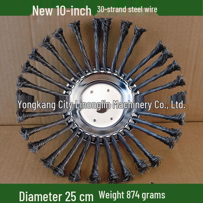 6, 8, 10-Inch Steel Wire Weeding and Rust Removal Disc for Lawnmower Brush Cutter