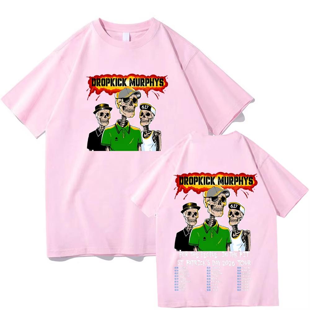 Dropkick Murphys Tour 2026 Tshirts Summer Pure Cottons High Quality Clothing Unisex Casual Round Neck Short Sleeve Top Y2K