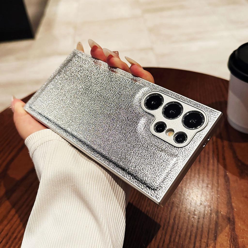 Samsung S24 Ultra Mobile Phone Chitin Leather Lychee Pattern S25 Full Inclusive Protective Case S24 Anti Fall S23