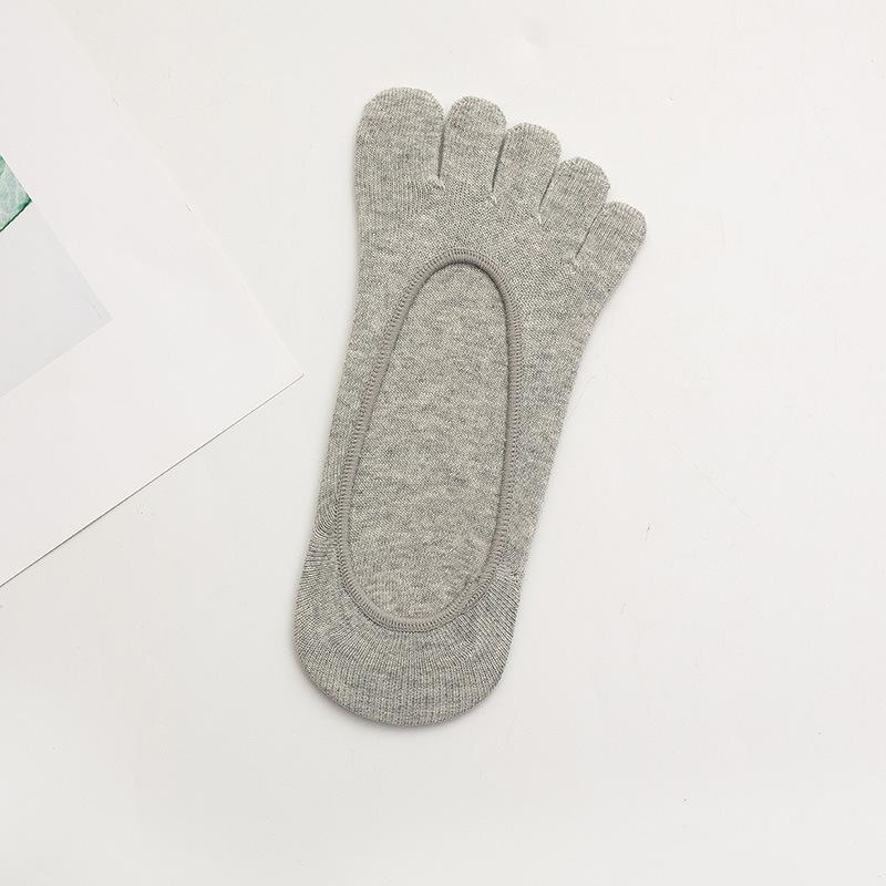 Women's Summer Candy Color Five-Toe Low-Cut Non-Slip Cotton Socks - Absorbent & Breathable