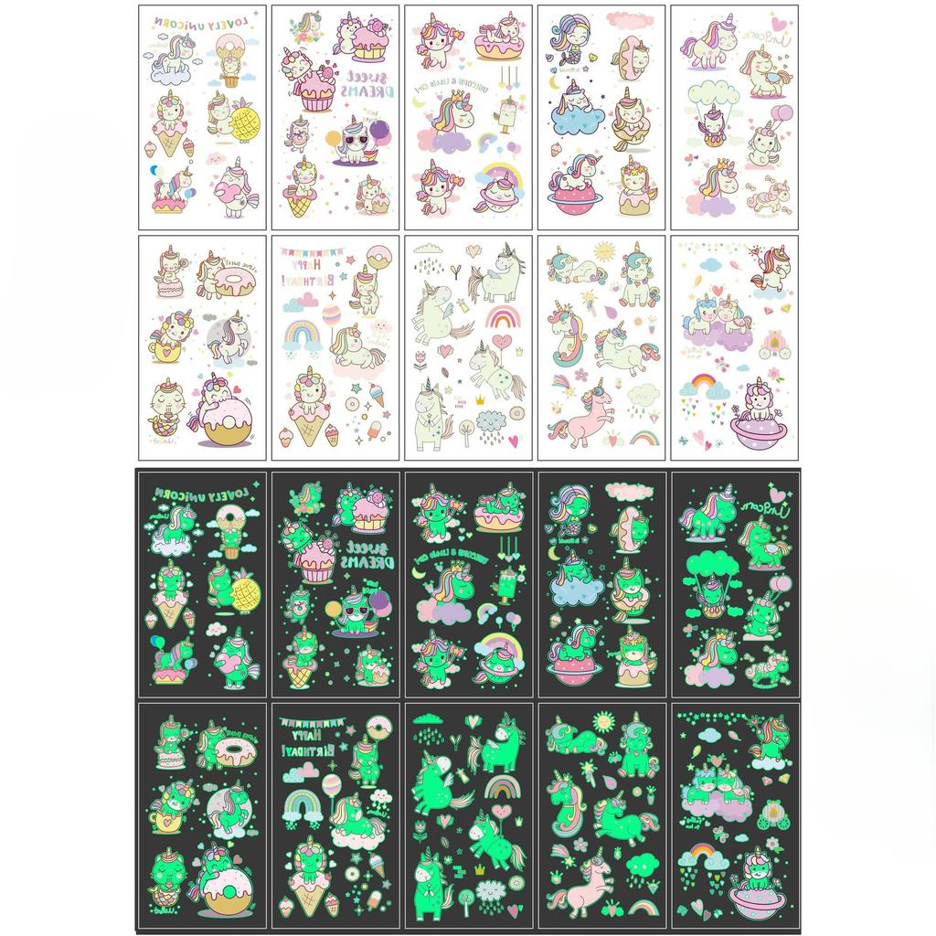 Leuchtende Halloween Tattoo Aufkleber Kinder Cartoon Feiertagsparty Lustige Arm Gesichts Tattoo Aufkleber