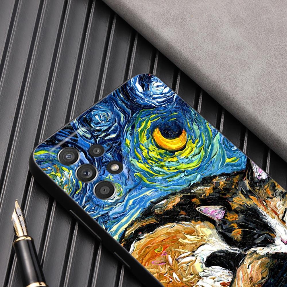 Cat Van Gogh Starry Painting Phone Case For Samsung Galaxy A57 A56 A37 A55 A36 A26 A54 A52 A35 A34 A25 A17 A16 A15 A07 A06 Cover