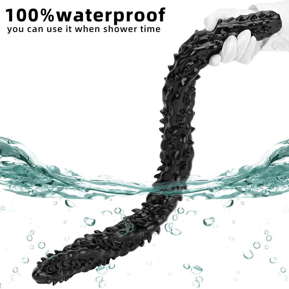 Weiblicher übergroßer doppelköpfiger Drache mit Widerhaken am Hinterhof, Analplug, weibliches Masturbationsgerät, weicher Penis