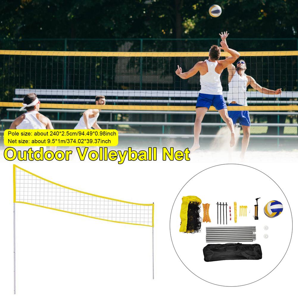 Outdoor Beach Volleyball Net Combo Set Easy Set Up Volleyball Net For Outdoor Indoor Garden Backyard Training Sport Adult Kids