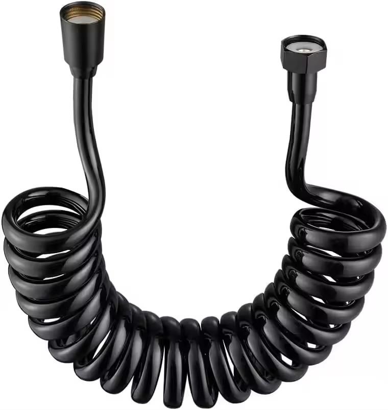 

New 1.5-5M Spring Flexible Retractable Hose Shower Head Toilet Bidet Water Pipe Plumbing Bathroom Spiral Flexible Shower Hose 1.5M чёрный