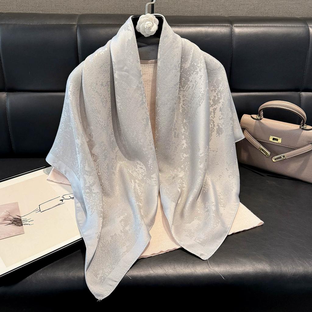 90x90cm New Spring/Summer Imitation Silk Square Shawl Scarf Flower Handkerchief Scarf Women Bandana Headscarves