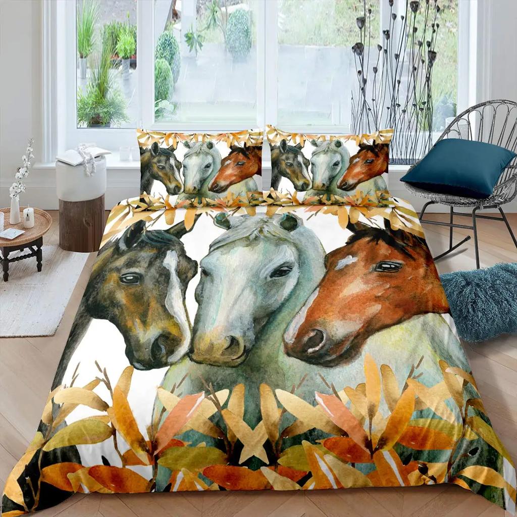 Ovečka Povlak na přikrývku King Queen Size Lovely Farm Animals Povlečení pro děti Teens Dospělí Bílá koza 2/3ks Povlak na polštář Povlak na přikrývku