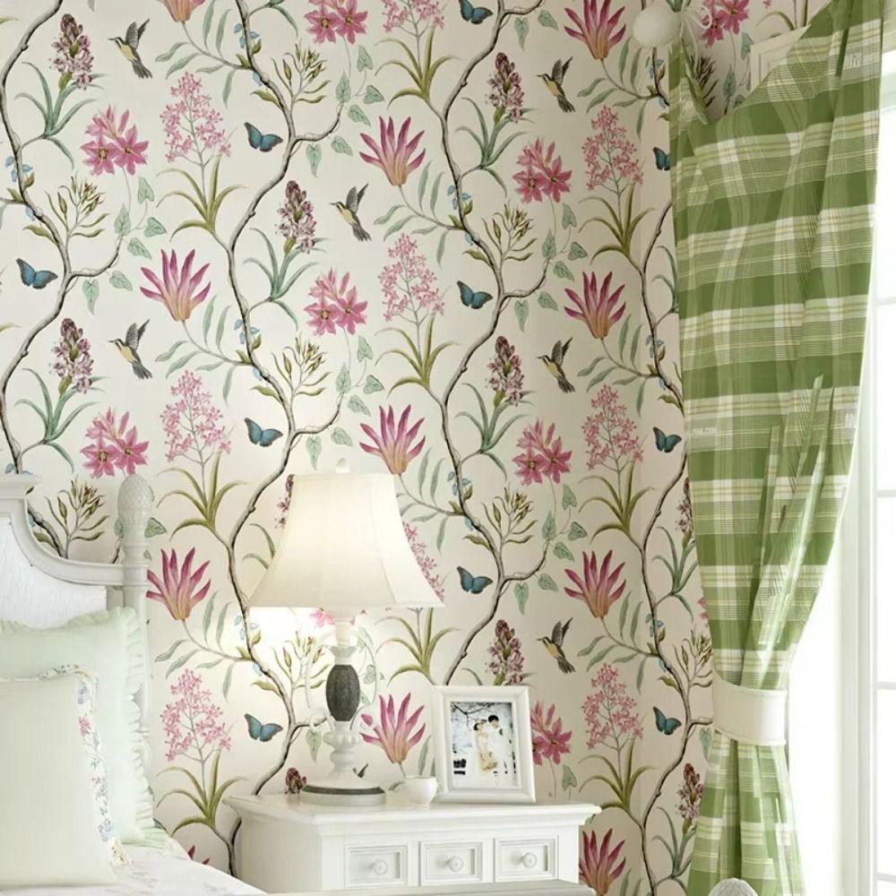 Non-woven Fabric Self Adhesive Wallpaper Aluminum Foil Bottom TV Background Wall Paper Bedroom