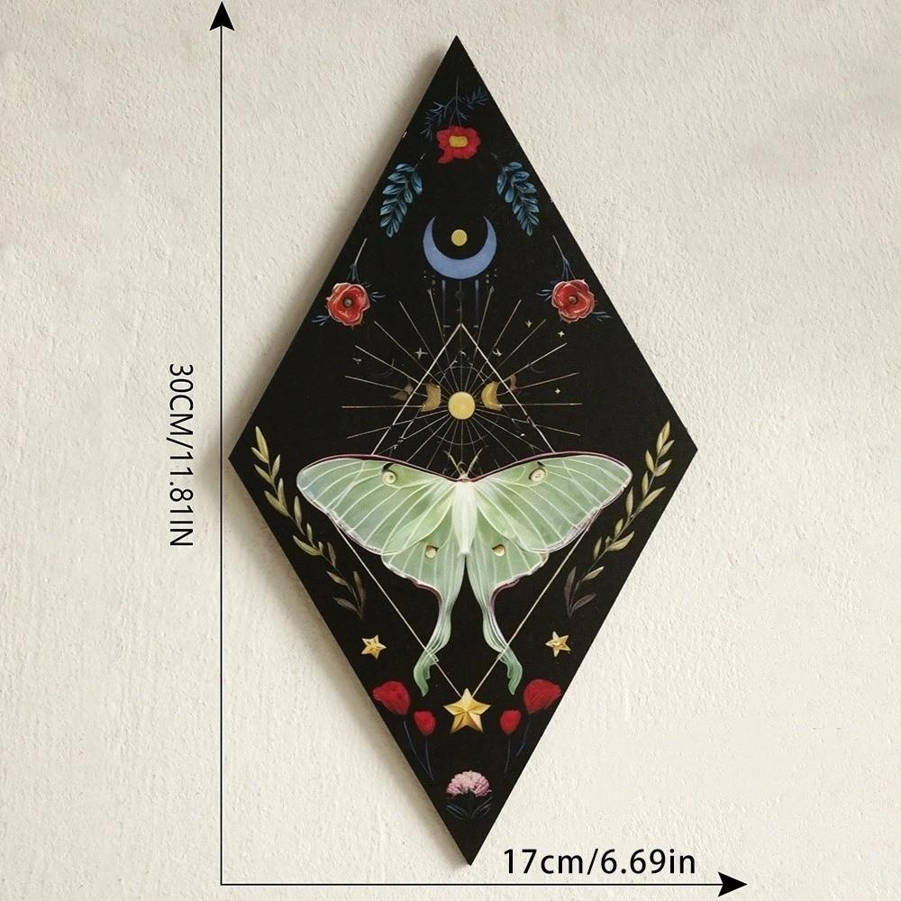 Dark Style Wooden Wall Decor Sun Moon Wall Art Sign Wall Mounted Board  Gothic Style