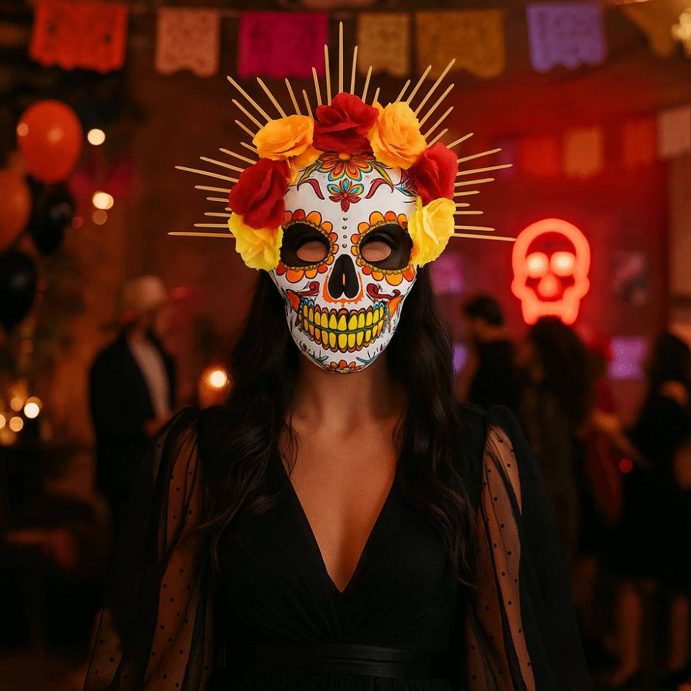 Halloween Mexican Day of The Dead Mask EVA Skull Mask Halloween Party Mask  Modeling Costume Props