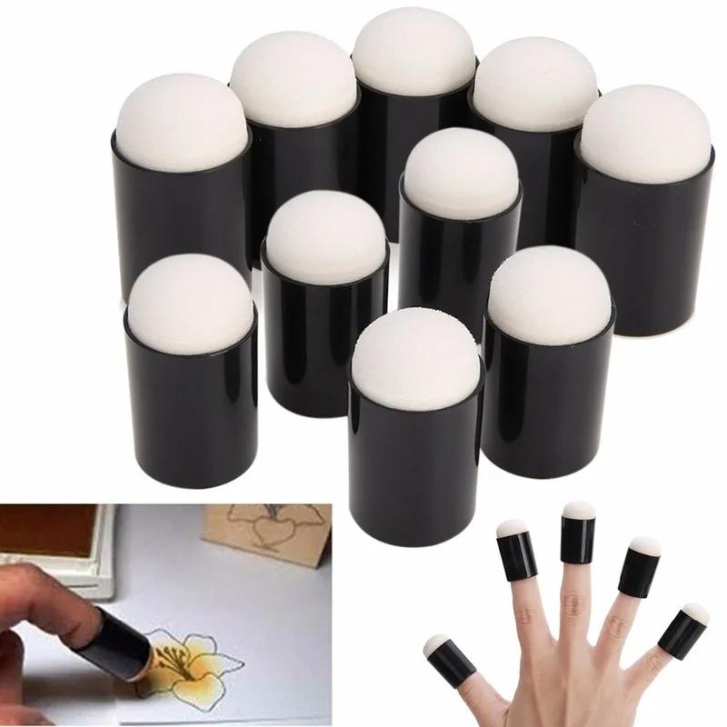 10 stk. Fingersvamp Etui Dabbers Skum for Påføring Maling Blekk Stempling Kritt Reborn DIY Håndverk Kunstverktøy 15 * 32mm Finger