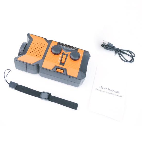 Emergency Radio with SOS Alarm Flashlight Solar Powered Hand Crank Rechargeable Radio Outdoor Camping