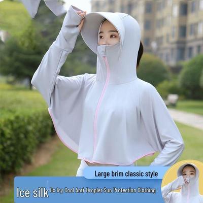 Eisseide Damen Sonnenschutzjacke - 2023 Sommer UV-Beständig, Übergröße, Outdoor-Sport mit breiter Krempe