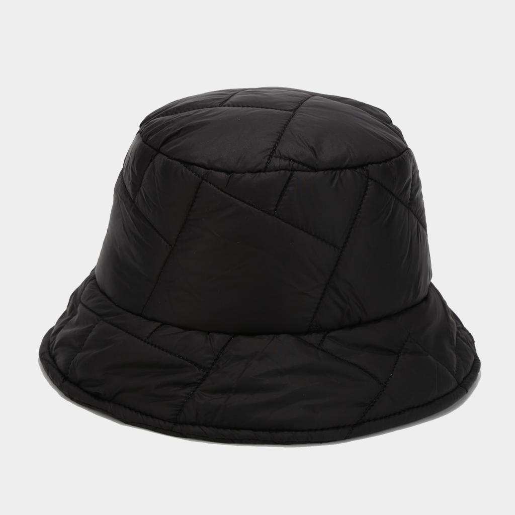 ins new soft and warm plaid simple down cotton basin hat women's tide autumn and winter solid color small fresh bucket hat