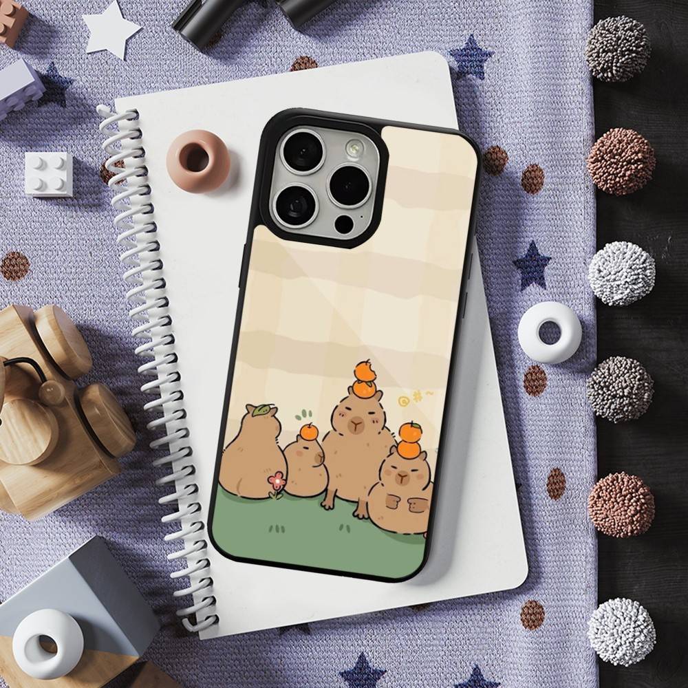 Cute Cartoon Capybara For iPhone 12,Pro,16,15,Mini,13,17,Max,11,14,Plus,For Magsafe,Magnetic Wireless Charging Case