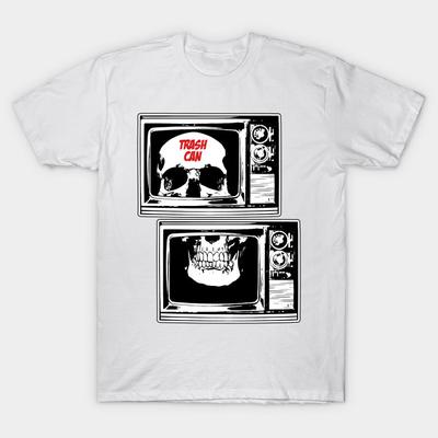 T-Shirt Damen Trash TV Harajuku Print Kawaii T-Shirt Sommer Kurzarm Damen T-Shirt Top Tee