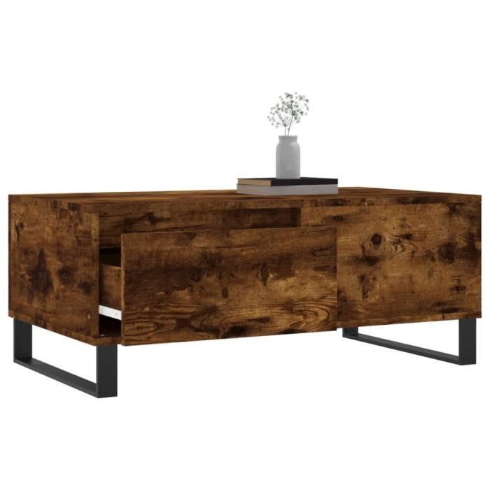 VidaXL Coffee Table Smoked Oak 90x50x36.5 Cm Engineered Wood 830817