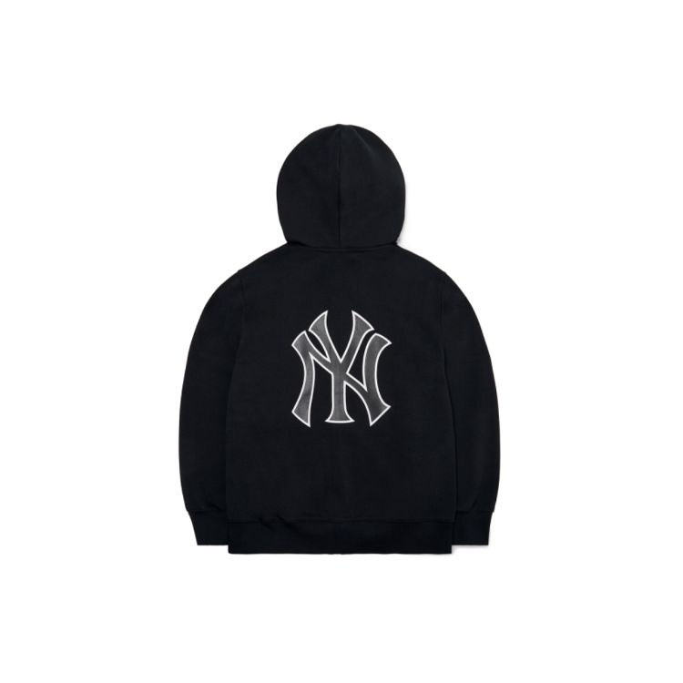 MLB New York Yankees Letter Logo Zip-Up Hoodie Unisex Hoodies Black 3ATRB0121-50BKS